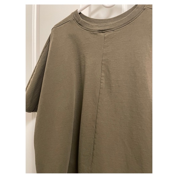 DONATING 2/11 Zara Heavyweight Cotton Cocoon T-Shirt in Olive Green - Picture 6 of 7